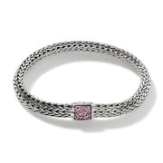 JOHN HARDY Icon Bracelet, Sterling Silver, Reversible Pink Tourmaline and Black Sapphire Gemstones, 6.5mm